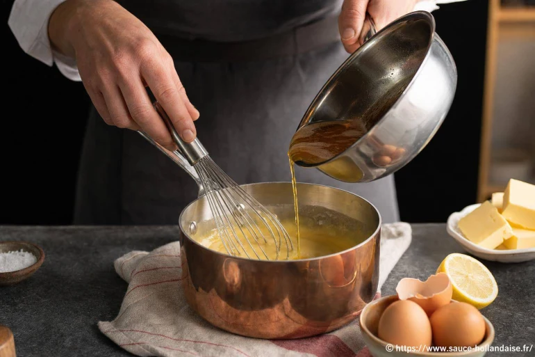 Préparer une sauce hollandaise au beurre noisette