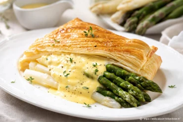 Feuilleté d’asperges à la sauce hollandaise